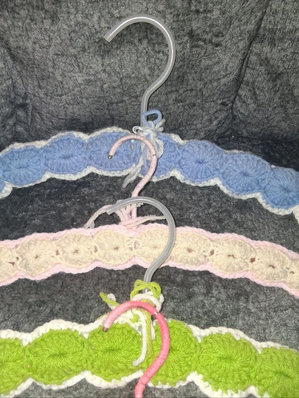 Vintage Covered Hangers Knit Crochet Assorted Colors